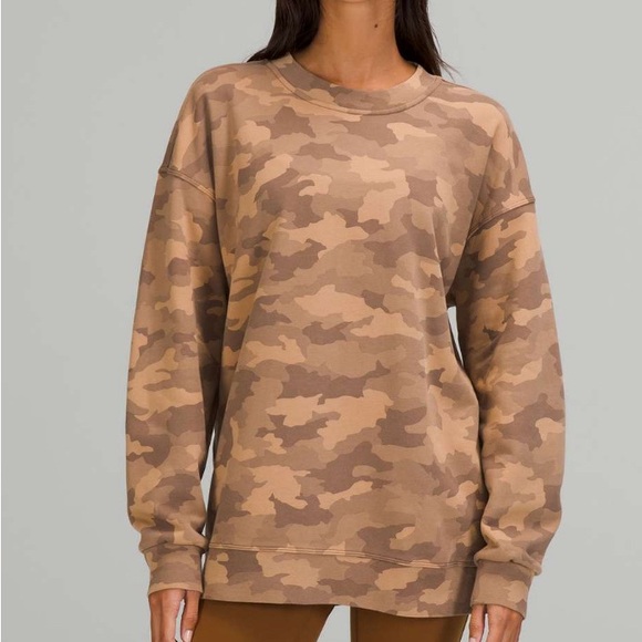 lululemon athletica Sweaters - 🎉Lululemon Perfectly Oversized Crew! Heritage 360 Camo Beige Multi!